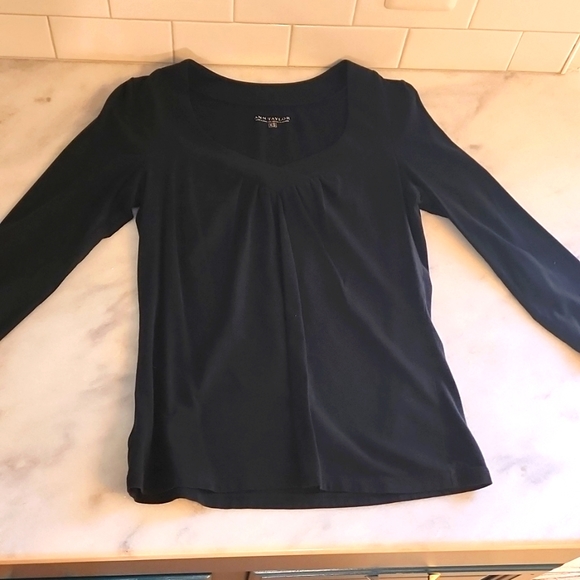 Ann Taylor Tops - Ann Taylor black 3/4 sleeve blouse